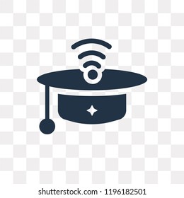 Mortarboard vector icon isolated on transparent background, Mortarboard transparency concept can be used web and mobile