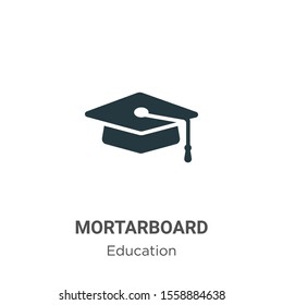 Mortarboard vector icon on white background. Flat vector mortarboard icon symbol sign from modern education collection for mobile concept and web apps design.