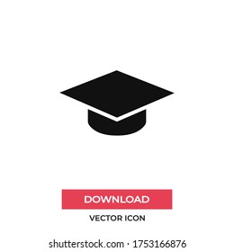 Mortarboard vector icon, simple sign for web site and mobile app.
