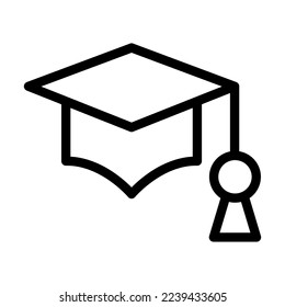Mortarboard Vector Line Icon Design