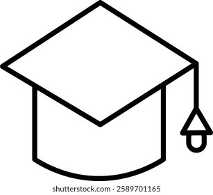 Mortarboard Vector Line Icon Design
