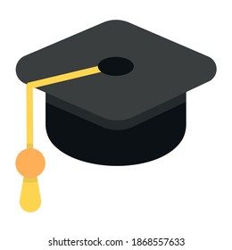 
Mortarboard vector style, graduation cap editable icon 
