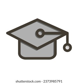 Mortarboard Vector Thick Line Filled Colors Icon For Personal And Commercial Use.
