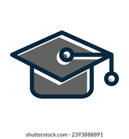 Mortarboard Vector Thick Line Filled Dark Colors Icons For Personal And Commercial Use.
