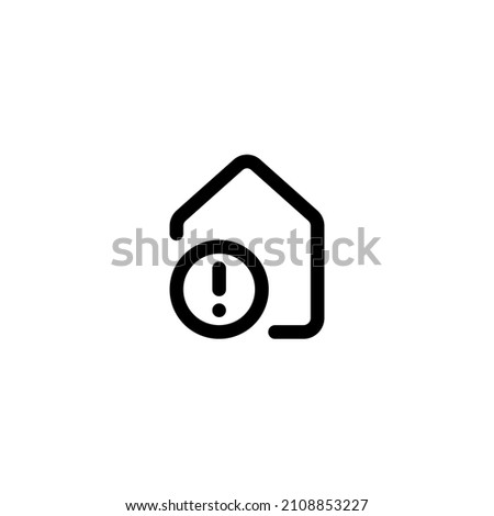 Mortgage alerts icon. House icon with exclamation mark. House icon and alert, error, alarm, danger symbol. Alert, house, live, mortgage, alarm, attention, building, business, button, caution, clip+art