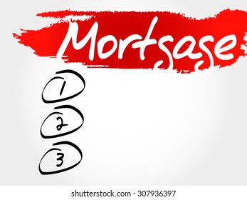 Mortgage blank list, business concept