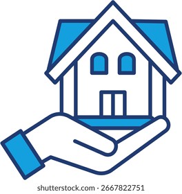 Hipoteca Azul Icon Ilustración vectorial