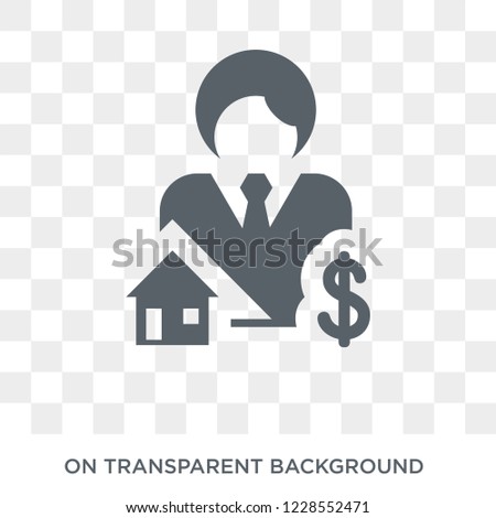 Mortgage broker icon. Trendy flat vector Mortgage broker icon on transparent background from Business  collection. 