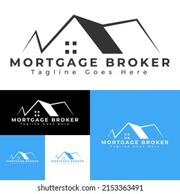 Mortgage Broker Logo.Vector Illustration.Black And White.