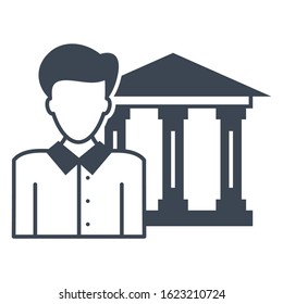 Mortgage Broker Vector Icon Design concept, Insurance Agent on White Background