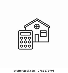 mortgage calculator icon sign vector