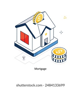 Mortgage concept vector isometric style stock illustration. EPS file
