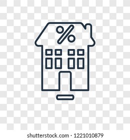 Mortgage concept vector linear icon isolated on transparent background, Mortgage concept transparency concept in outline style