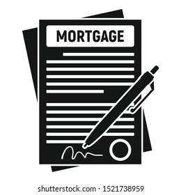 Mortgage contract paper icon. Simple illustration of mortgage contract paper vector icon for web design isolated on white background