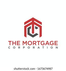The Mortgage Corporation with "TMC" initial. Simple and modern logo for your business company.