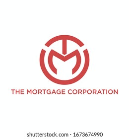 The Mortgage Corporation with "TMC" initial. Simple and modern logo for your business company.