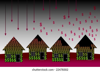 Mortgage crisis concept vector