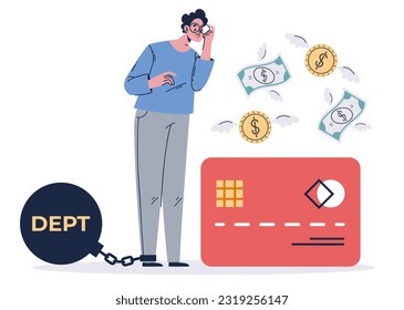 Mortgage debt load indebted isolated concept. Vector design graphic illustration
