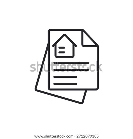 mortgage documents icons outline and Flat Style,transparent background