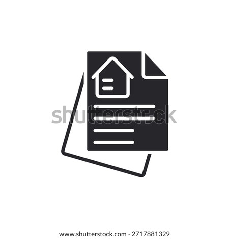mortgage documents icons outline and Flat Style,transparent background