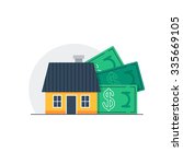 Mortgage down payment concept, property sale, household income, real estate investment. House cost, home budget and expenses, vector flat illustration