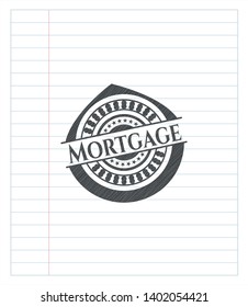 Mortgage drawn in pencil. Vector Illustration. Detailed.