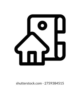Mortgage. Editable stroke vector icon.