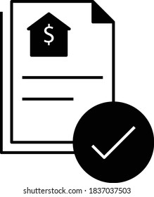 Comprobación de elegibilidad hipotecaria Vector Icono Diseño, Carta y Papel Concepto sobre fondo blanco, Concepto de Aprobación de Préstamo Doméstico, Préstamo de Crédito y Firma de Financiación