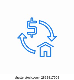 mortgage flow icon sign vector