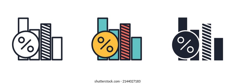 plantilla de símbolo de icono del gráfico hipotecario para la colección de logotipos de colección de diseños gráficos y web ilustración vectorial