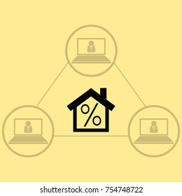 Mortgage, house vector icon