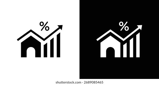 Mortgage icon. The black silhouette vector