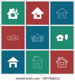 Mortgage icon. collection of 9 mortgage filled and outline icons such as clean house, house and tree, home key, home. editable mortgage icons for web and mobile.