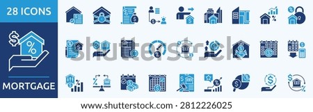 mortgage
 - Icon Collection. Thin glyph blue Set contains such Icons as collateral, foreclosure, loan, borrower, lender, property, real estate and more. Simple web icons set
