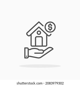 Mortgage icon. Editable Stroke and pixel perfect. Outline style. Vector illustration. Enjoy this icon for your project.