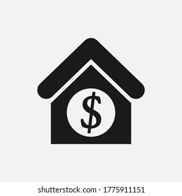 Mortgage icon illustration. Residential property, real estate concept.