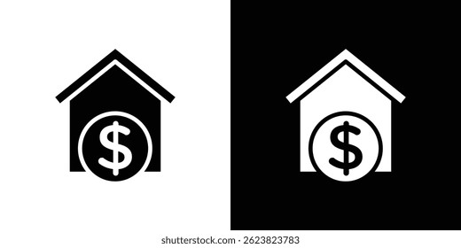 Icono de la hipoteca para el diseño móvil del UI del App del Web del logotipo.