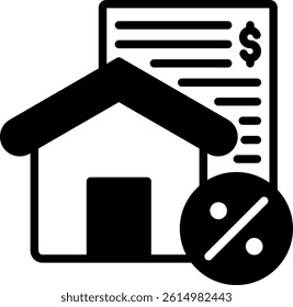 Mortgage Icon Mixed Vector Illustration