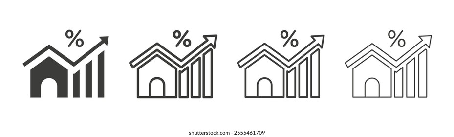 Mortgage icon pack. vector illustration
