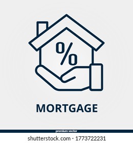 Mortgage Icon Premium Linear Mortgage Icon Stock Vector (Royalty Free ...