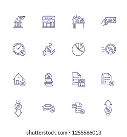 Mortgage icon set. Set of line icons on white background. Credit and money concept. Bank, credit, mortgage, money. Vector illustration can be used for topics like banking, investment, credit 