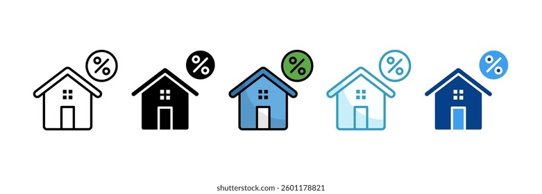 Mortgage Icon Set Multiple Style Collection