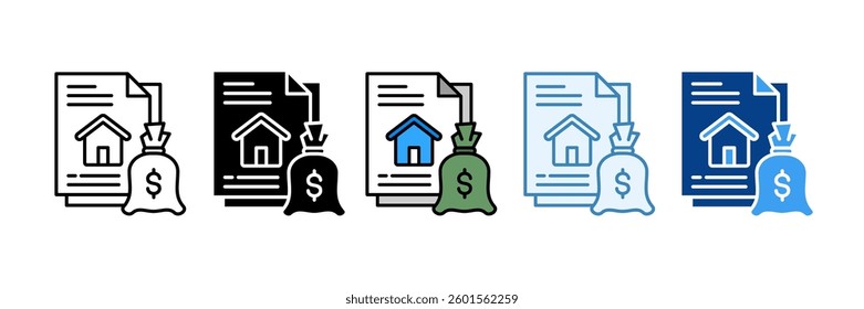 Mortgage Icon Set Multiple Style Collection