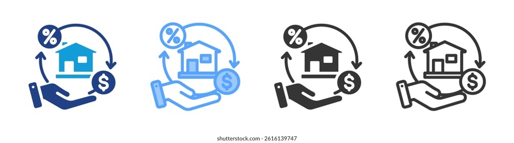 Mortgage icon set multiple style collection
