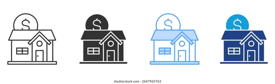 Mortgage Icon Set Multiple Style Collection
