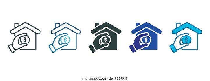 Mortgage Icon Set Multiple Style Of