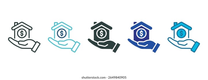 Mortgage Icon Set Multiple Style Of