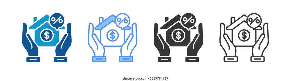 Mortgage Icon Set Multiple Style Collection