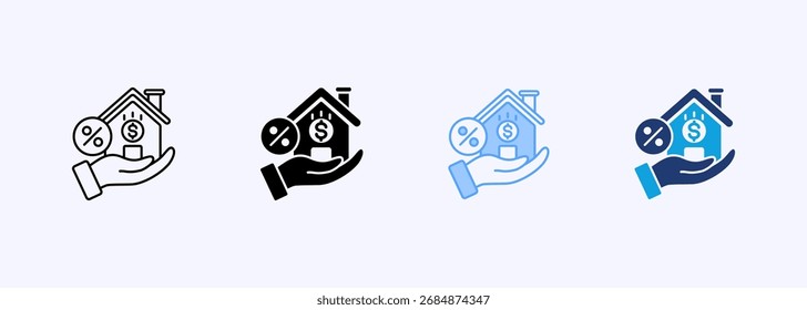 Mortgage Icon Set Multiple Style Collection
