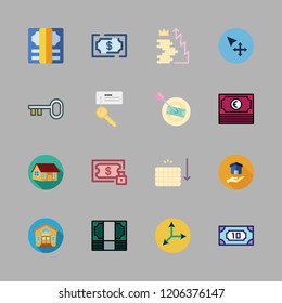 mortgage icon set. vector set about key, real estate, move and house icons set.